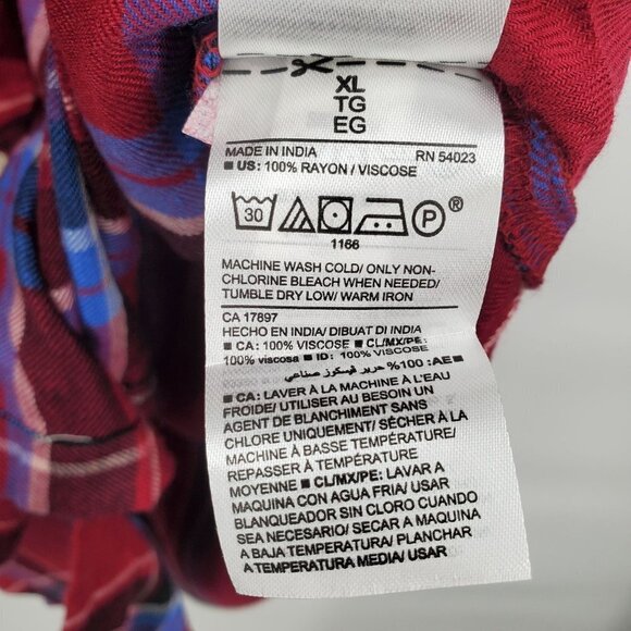 Old Navy The Classic Shirt Plaid Long Sleeve Knit Button Down Womens XL Multi - Picture 6 of 11